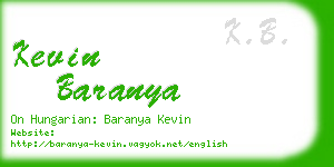 kevin baranya business card